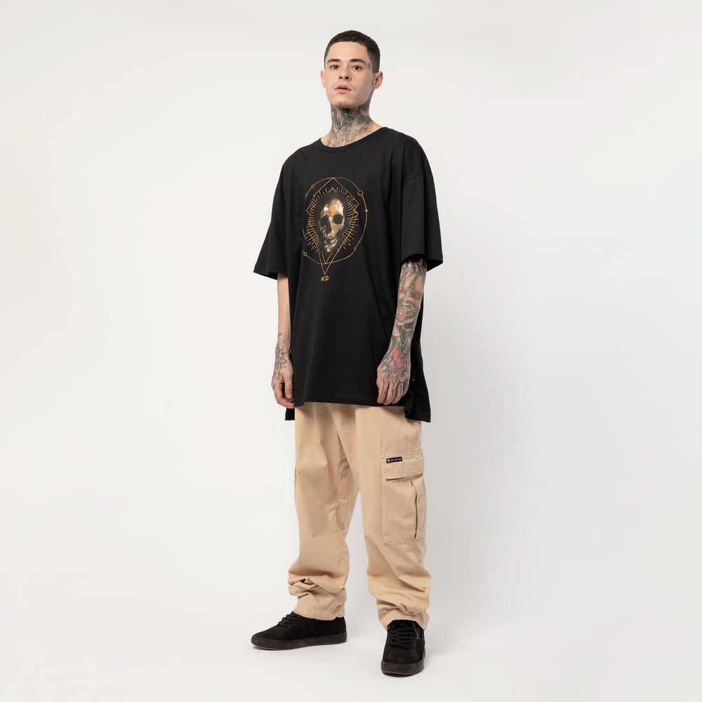 Camiseta Oversized MCD Caveira Dourada