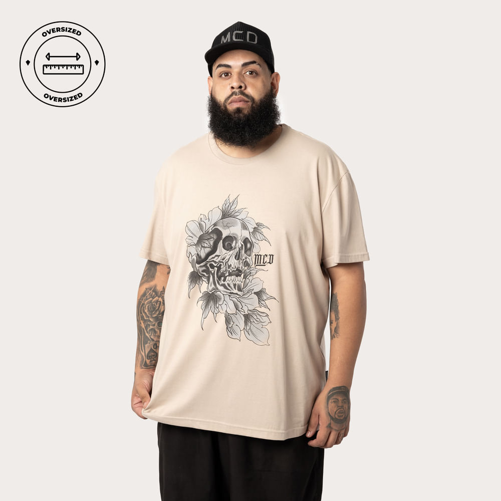 Camiseta Oversized MCD Caveira Caligrafitti