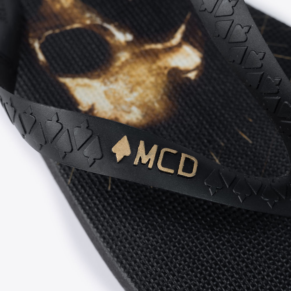 Chinelo De Dedo MCD Caveira Dourada