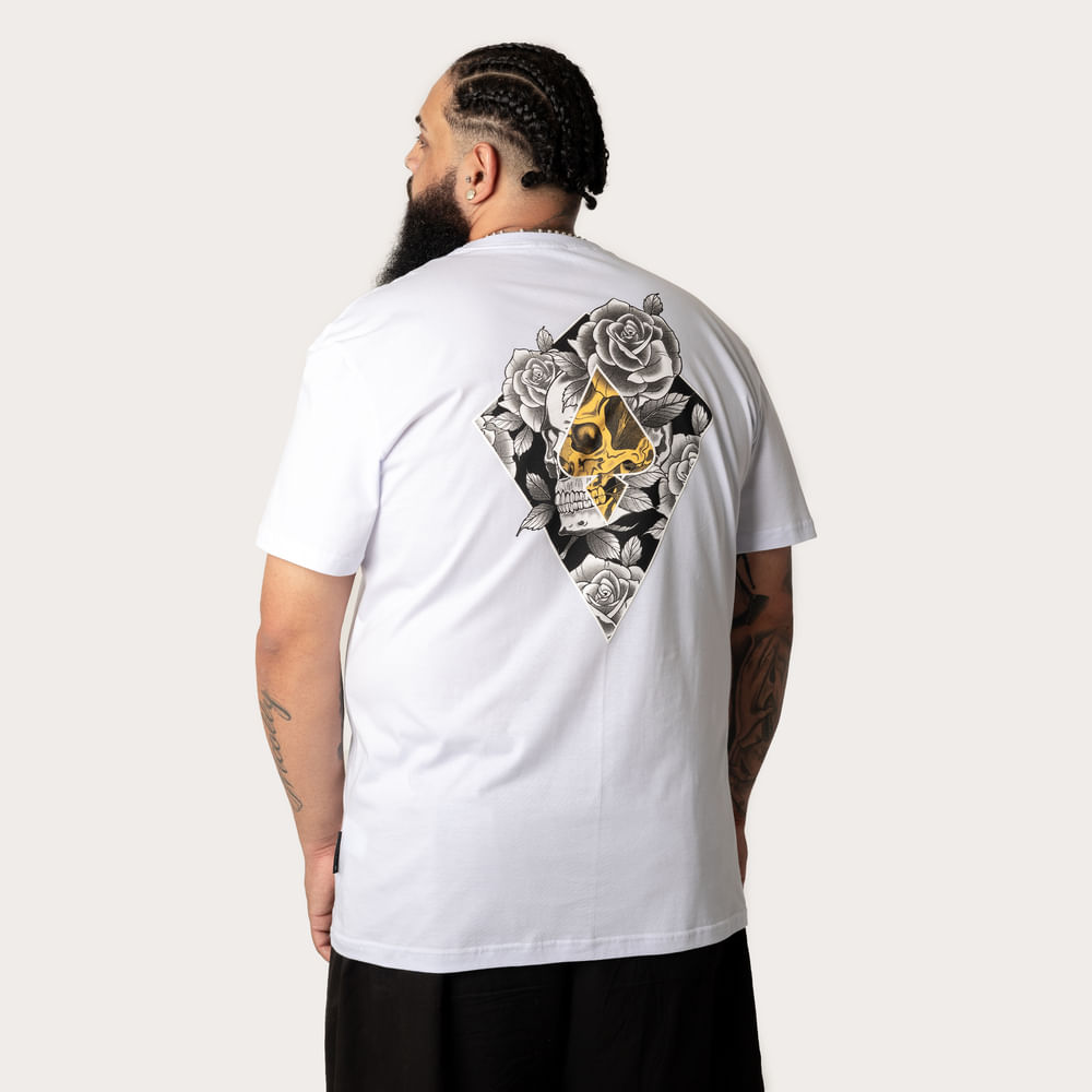 Camiseta Oversized MCD Caveira Rosas