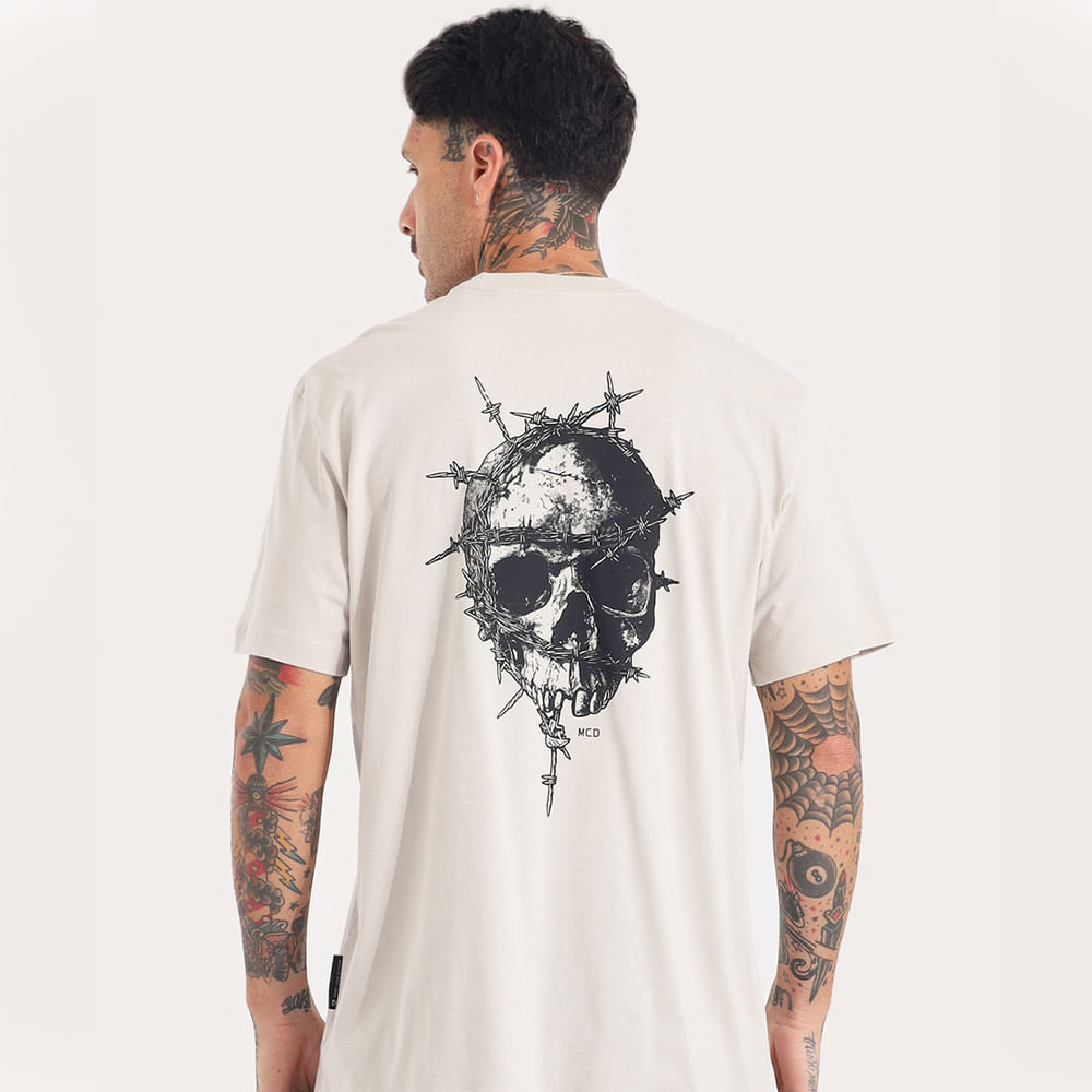Camiseta Regular MCD Caveira Arame